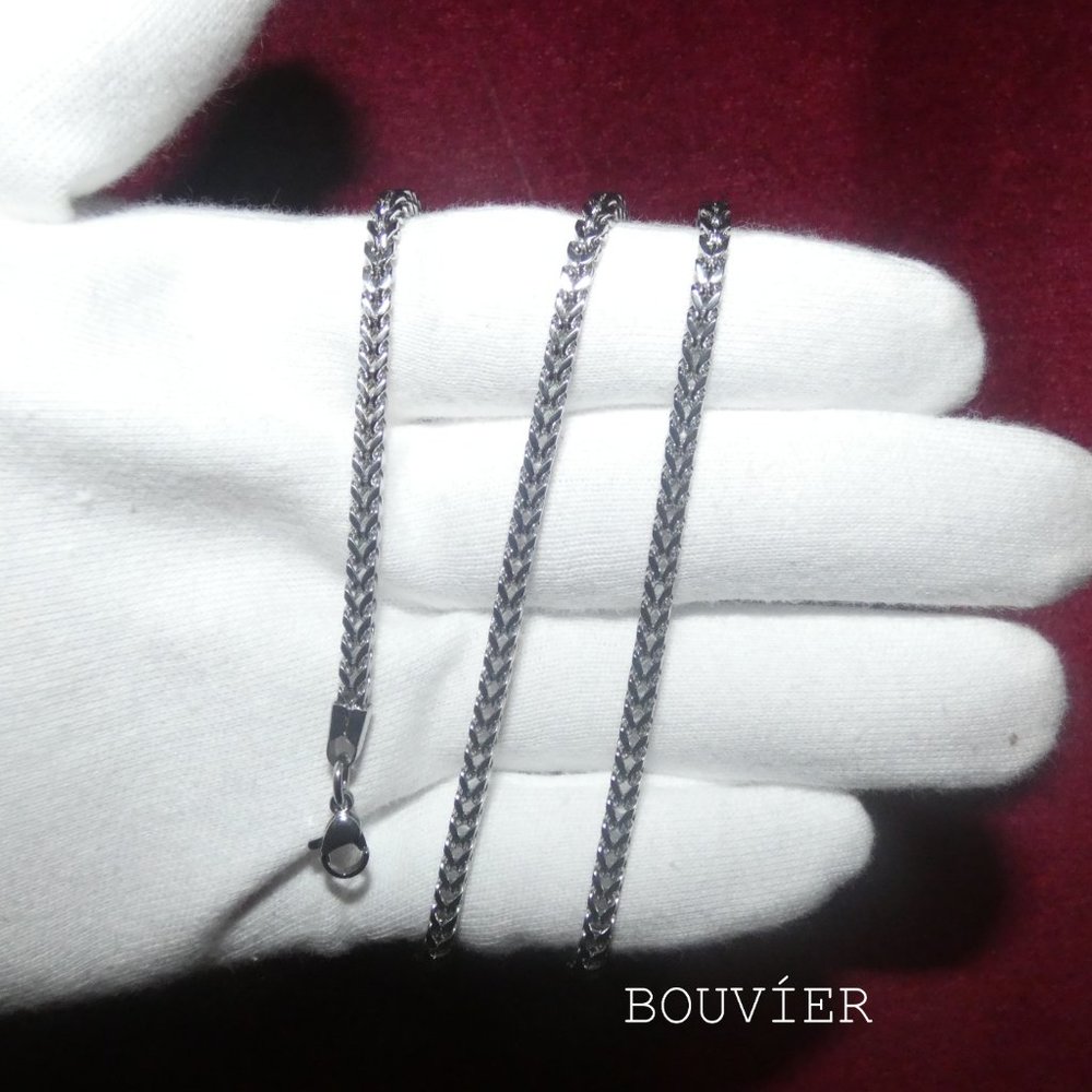 18K White Gold 3mm  Franco Chain - Picture 3 of 3